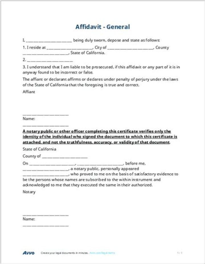 How do you write an affidavit of address?