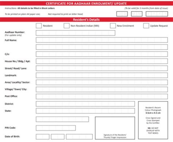 Is Aadhaar card a residence certificate?