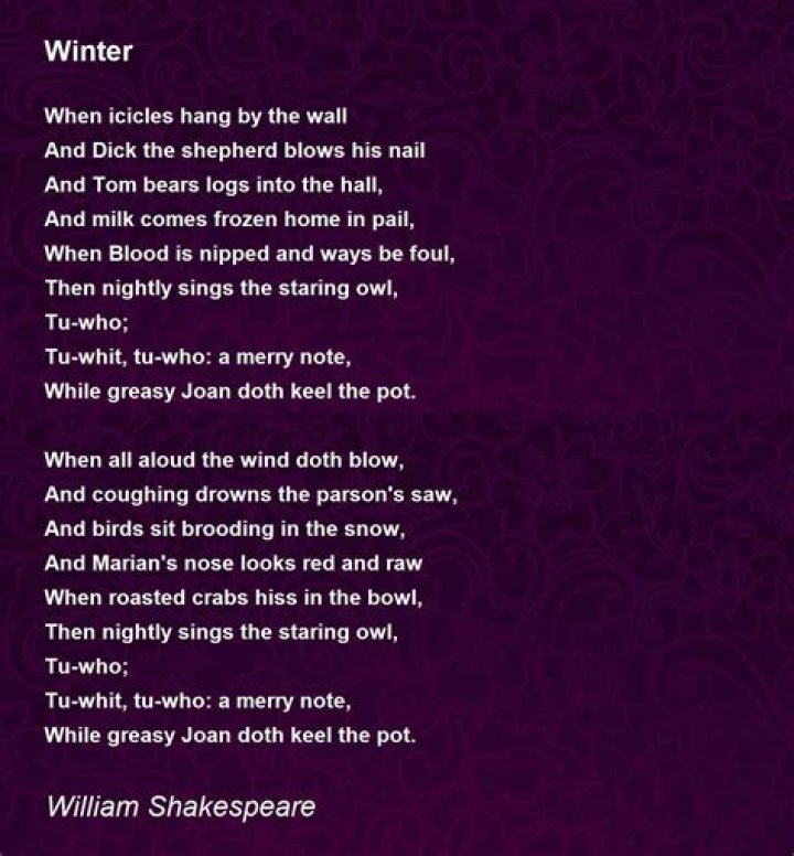 What is the theme of winter by William Shakespeare?